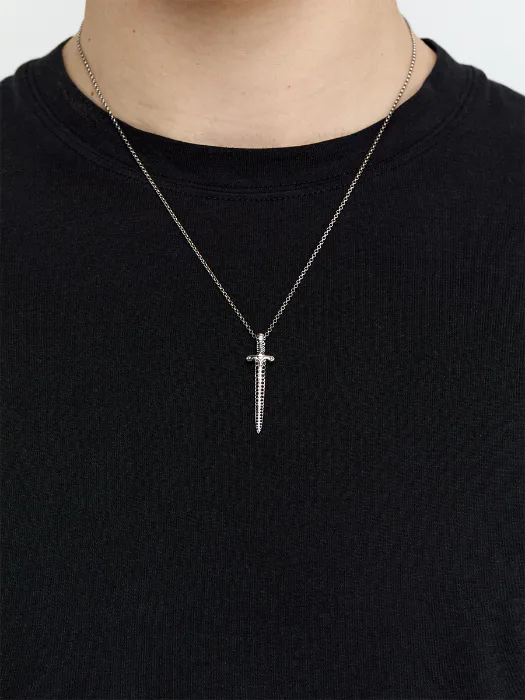 Black Diamond Knight's Sword Necklace