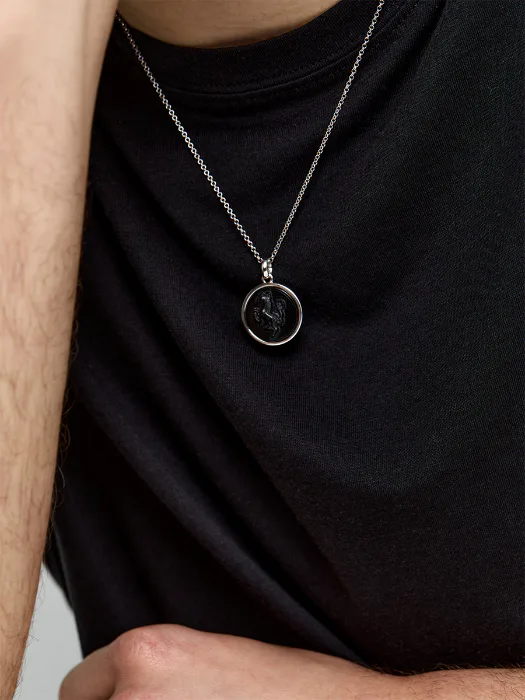 Stallion Carved Onyx Necklace
