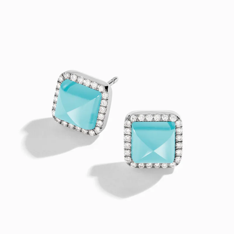 Cleo Diamond Stud Pyramid Earrings