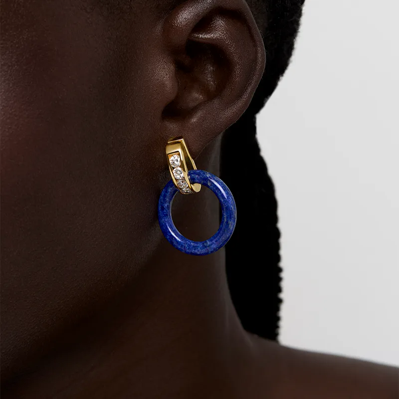 14kt Deluxe Donut Door Knocker Earring Set