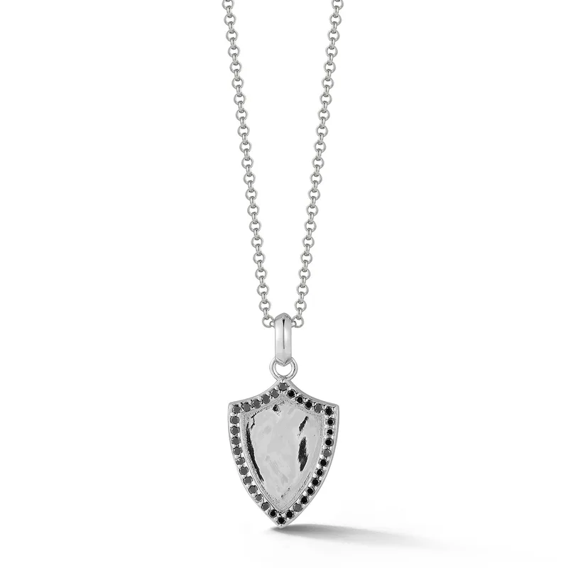Black Diamond Shield Necklace