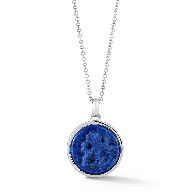 Lion Carved Lapis Necklace