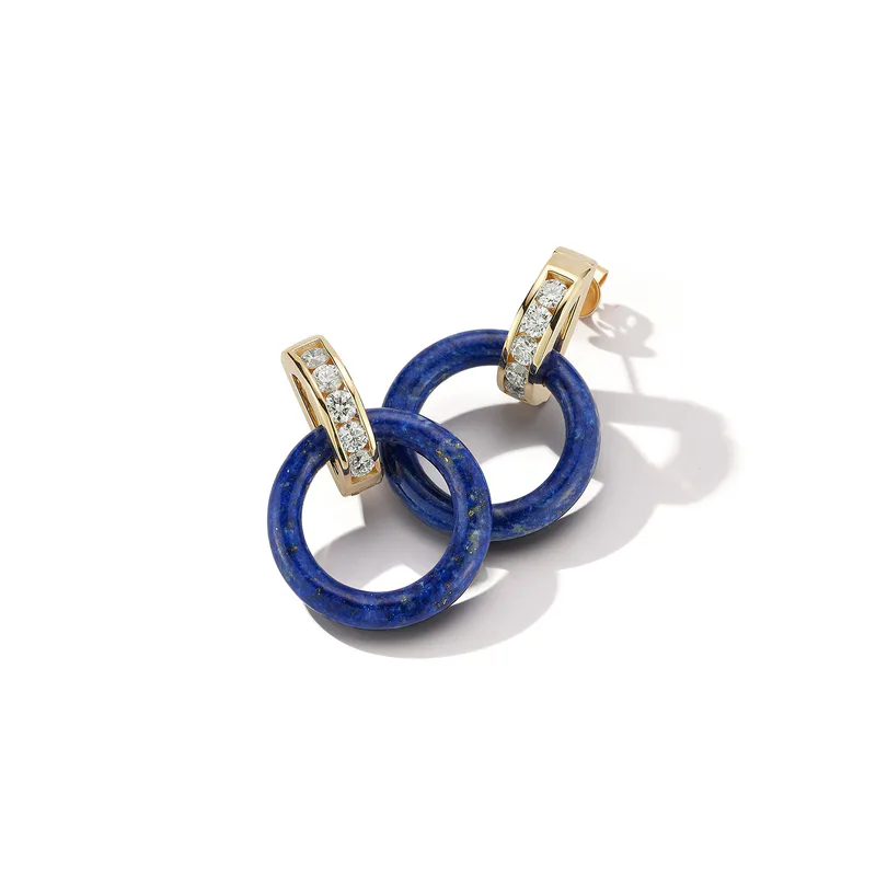14kt Deluxe Donut Door Knocker Earring Set