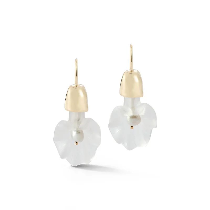 14kt Calla Lily Baroque Pearl Drop Earrings
