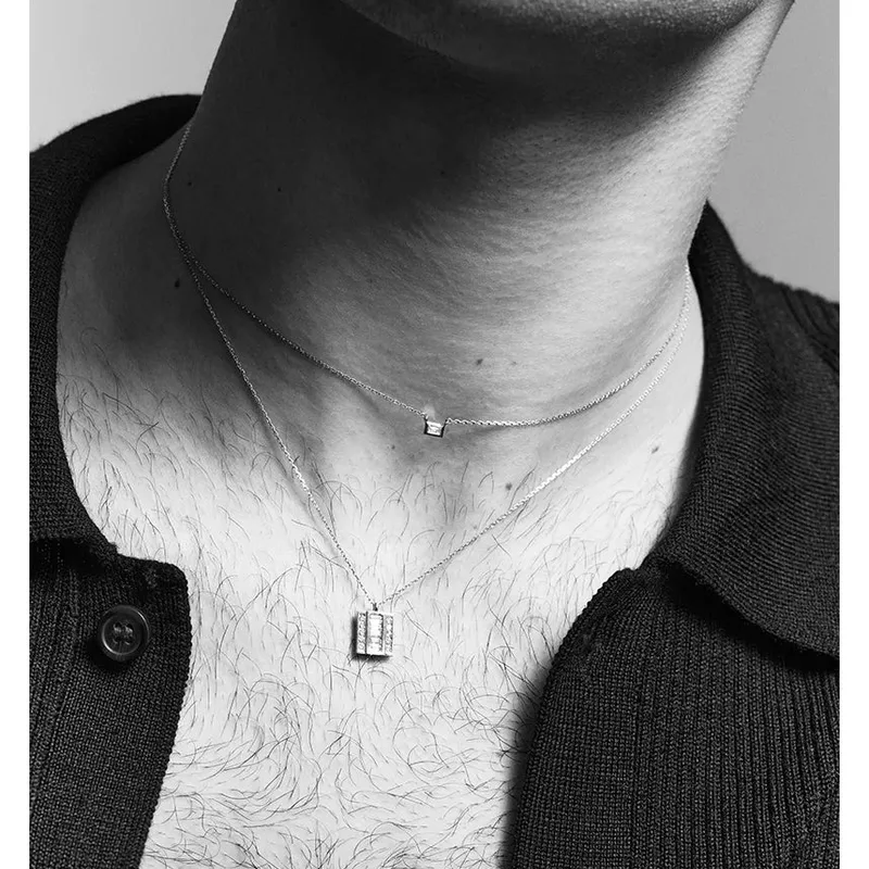 Platinum and Diamond Baguette Necklace
