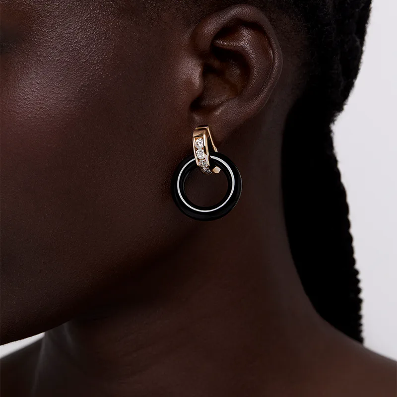 14kt Deluxe Donut Door Knocker Earring Set