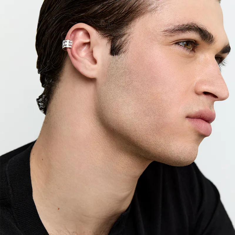 Platinum and Diamond Baguette Ear Cuff