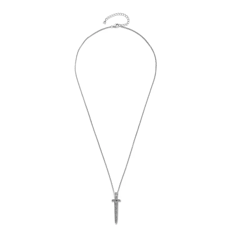 Black Diamond Knight's Sword Necklace