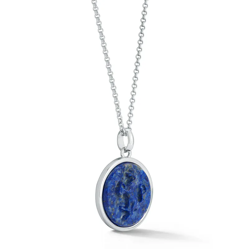 Stallion Carved Lapis Necklace
