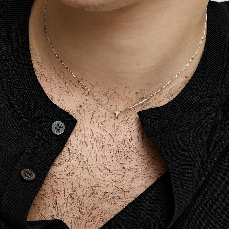 Diamond Suspended Cross Necklace