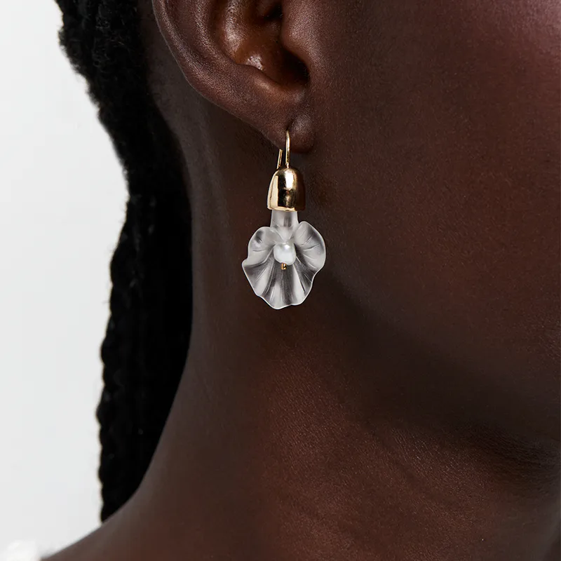 14kt Calla Lily Baroque Pearl Drop Earrings