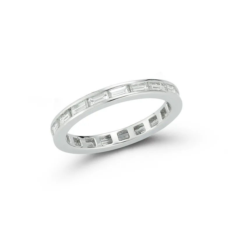 Platinum Horizontal Diamond Baguette Eternity Band