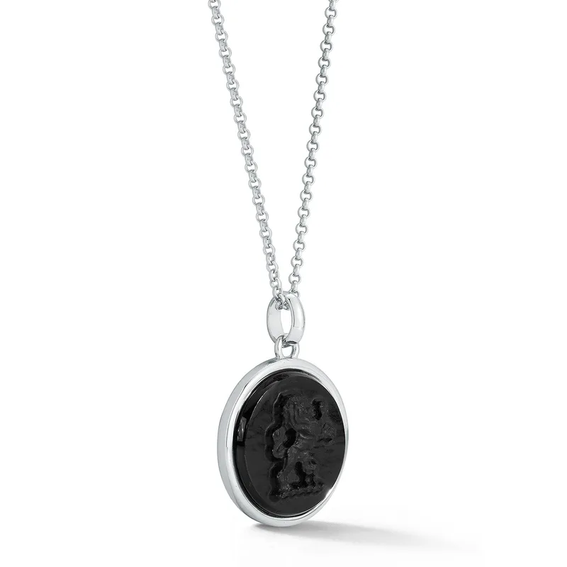 Lion Carved Onyx Necklace