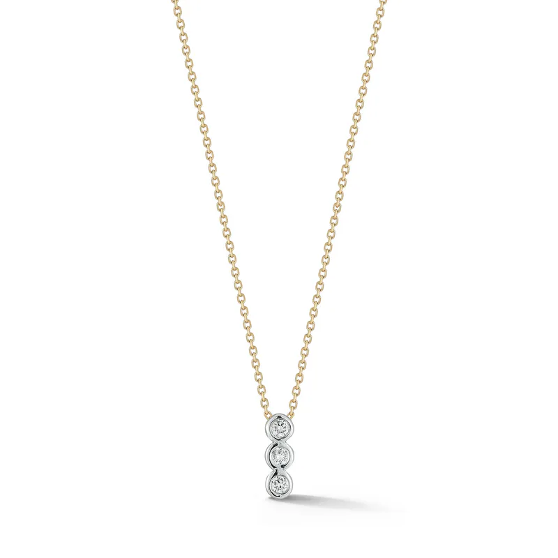 14kt Trio Diamond Bar Necklace