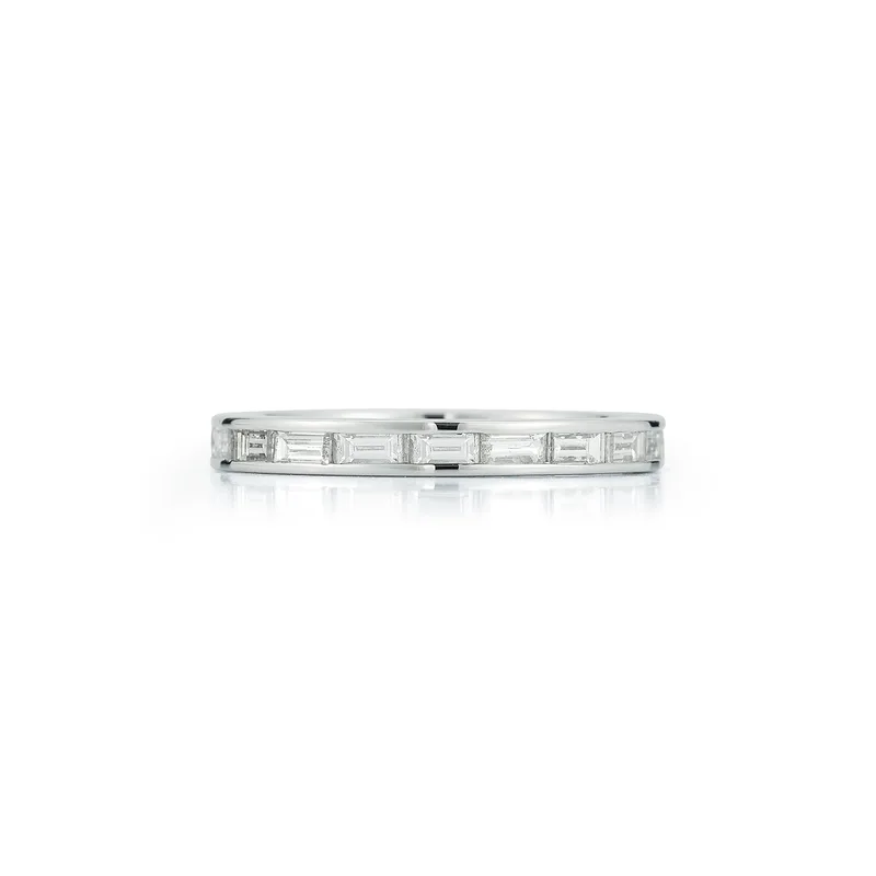 Platinum Horizontal Diamond Baguette Eternity Band