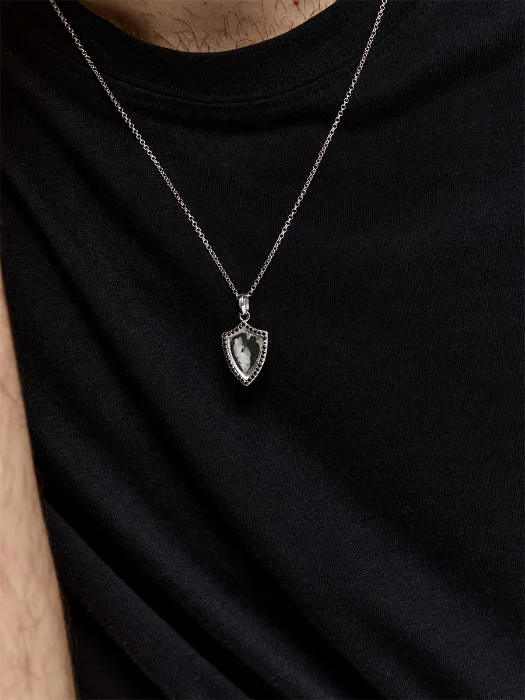 Black Diamond Shield Necklace
