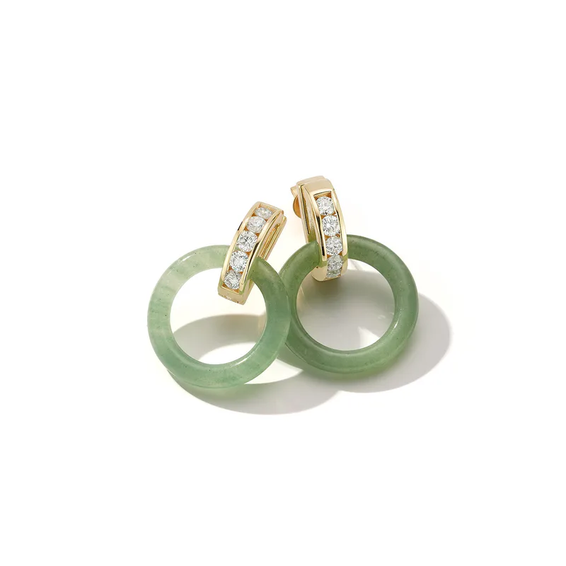 14kt Deluxe Donut Door Knocker Earring Set