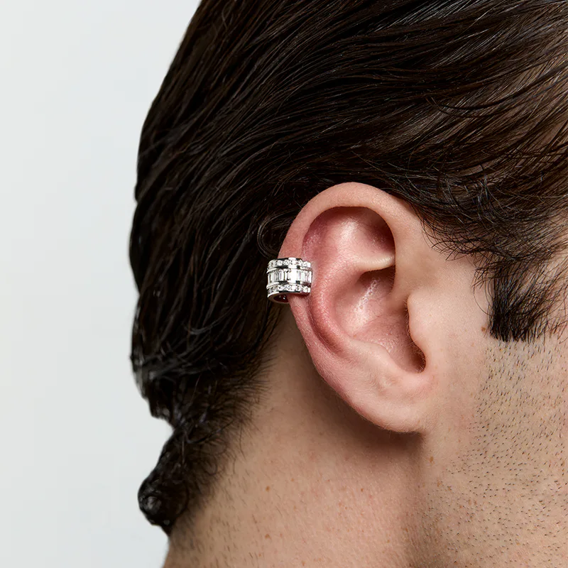 Platinum and Diamond Baguette Ear Cuff