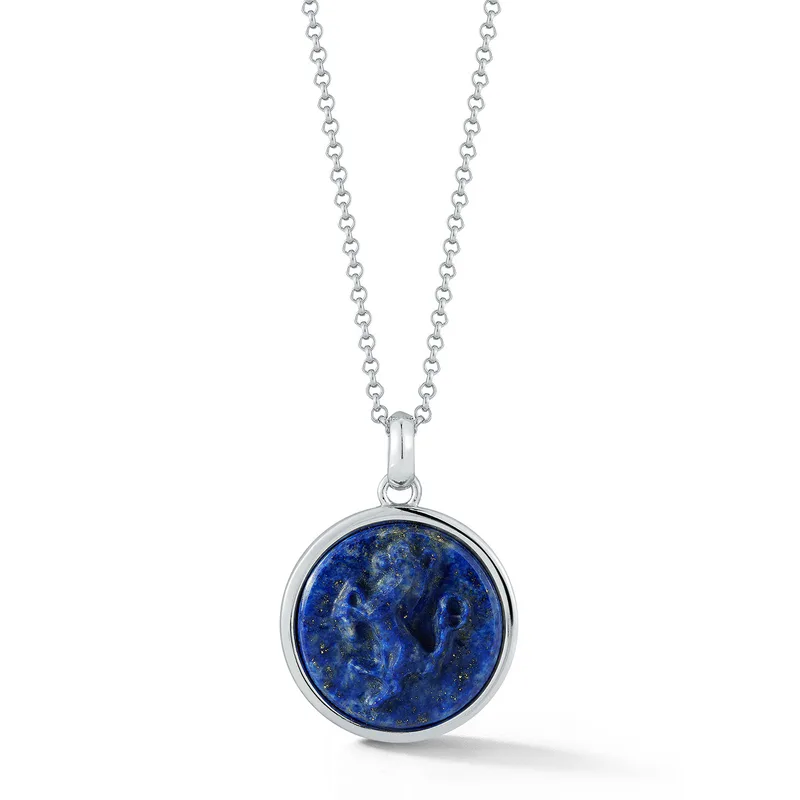 Stallion Carved Lapis Necklace