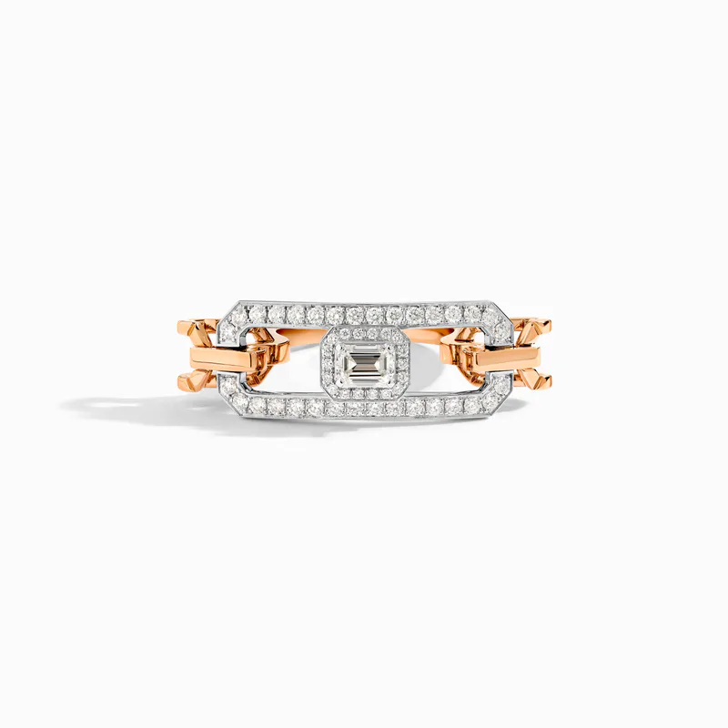 Empire Two-Tone Diamond Statement Open Link Ring