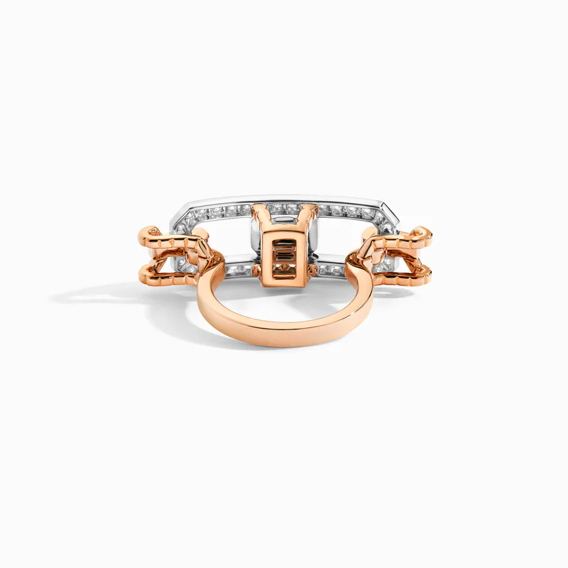 Empire Two-Tone Diamond Statement Open Link Ring