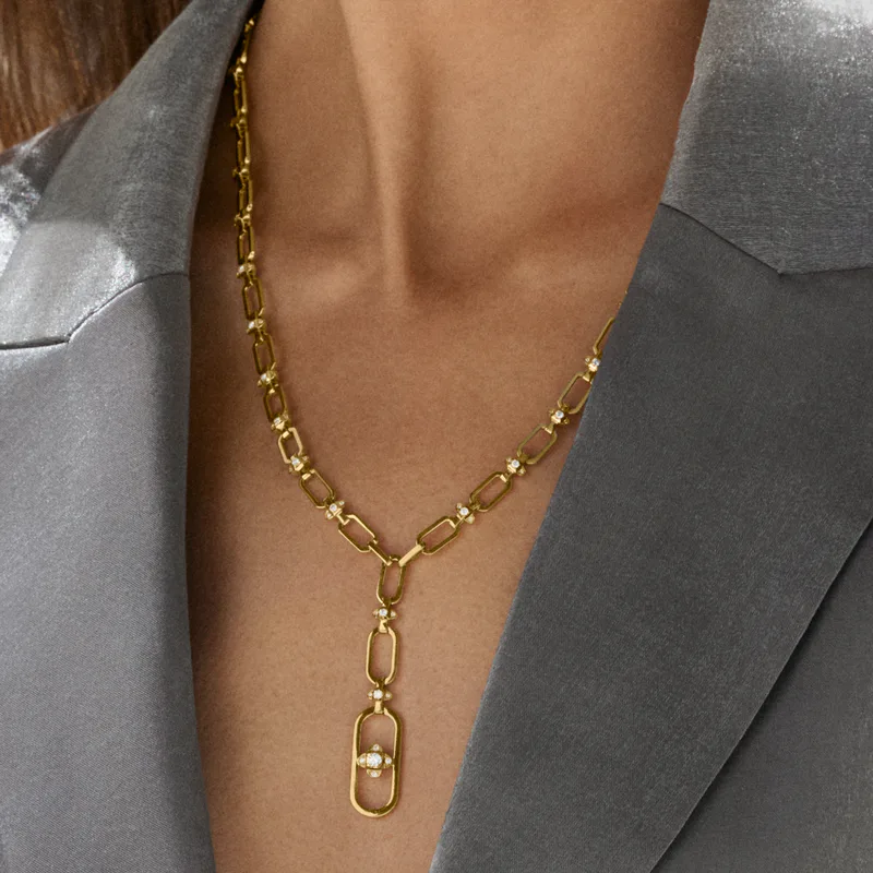 Tip-Top Link Gold Long Necklace
