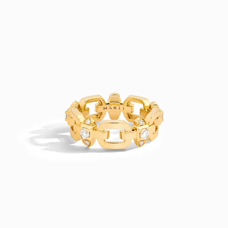 Tip-Top Link Gold Ring