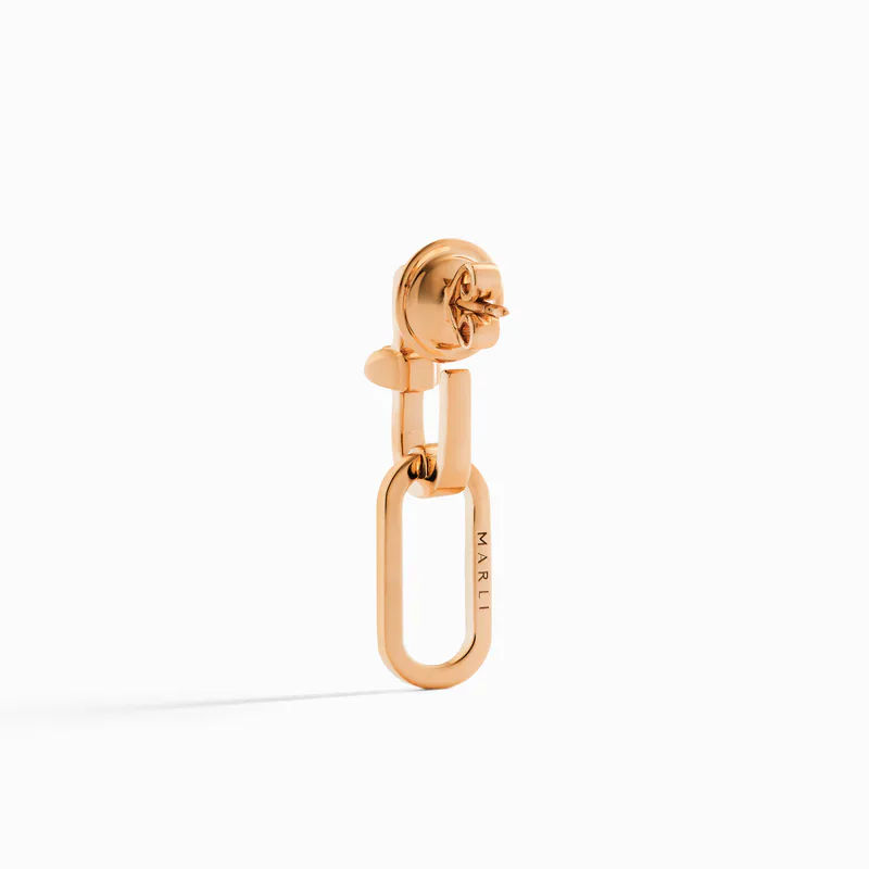 Tip-Top Link Gold Drop Earrings