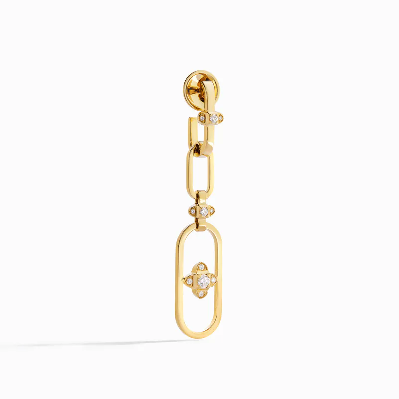 Tip-Top Link Gold Double Drop Earrings