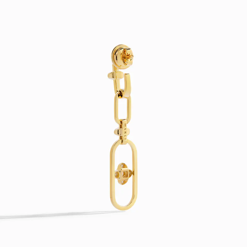 Tip-Top Link Gold Double Drop Earrings