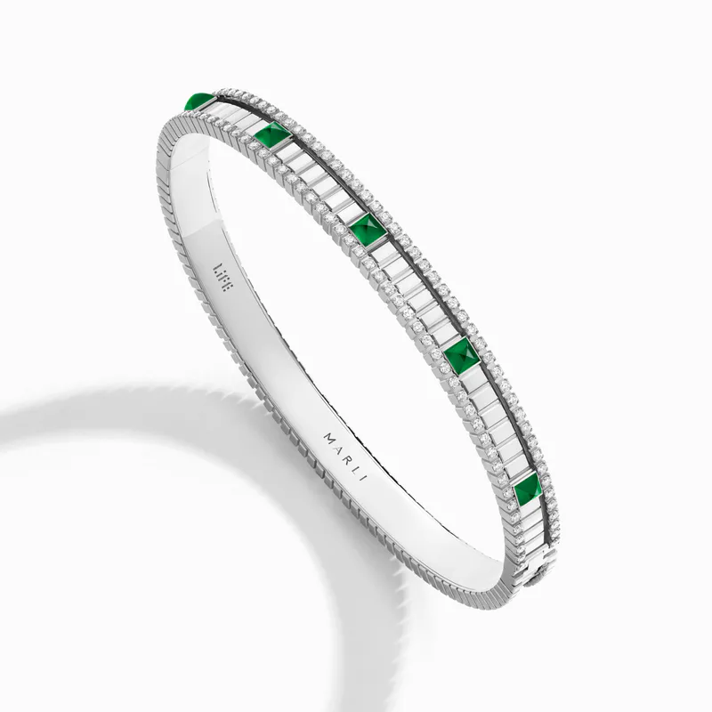 LIFE Diamond Hinged Bangle
