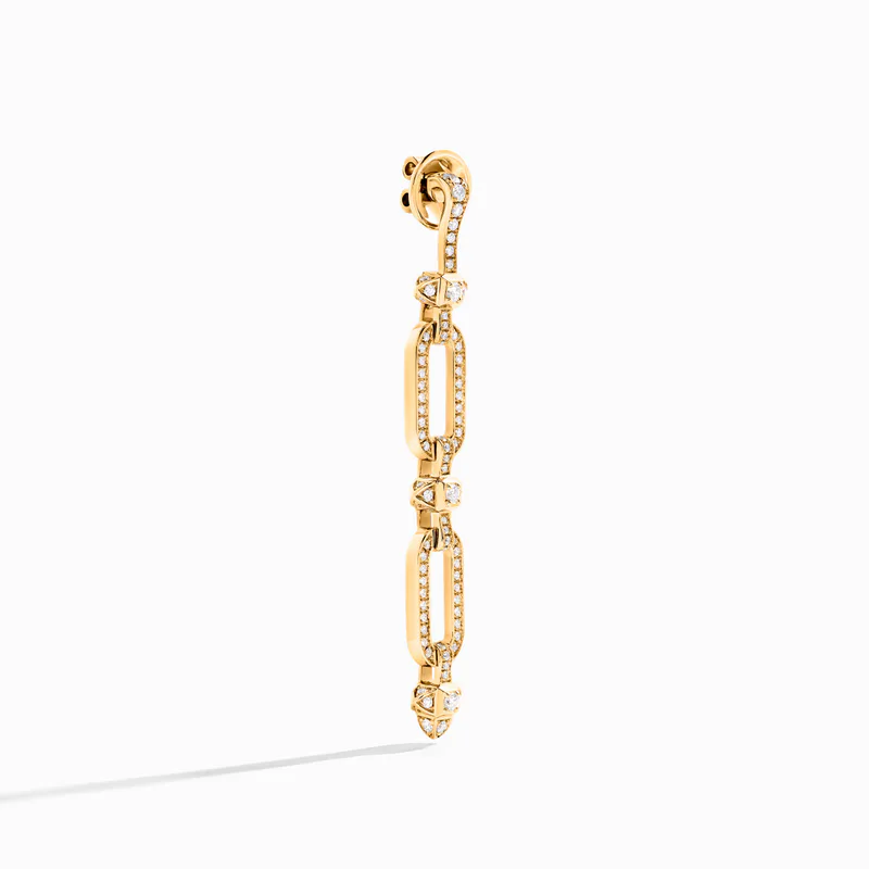 Tip-Top Link Full Diamond Drop Earrings