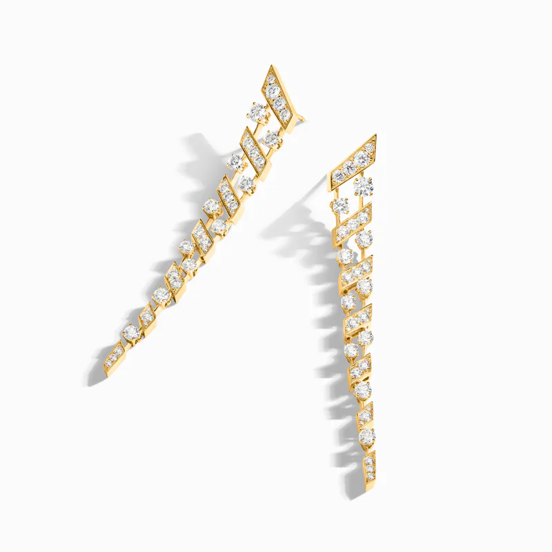 Fifth Avenue Long Drop Diamond Earrings