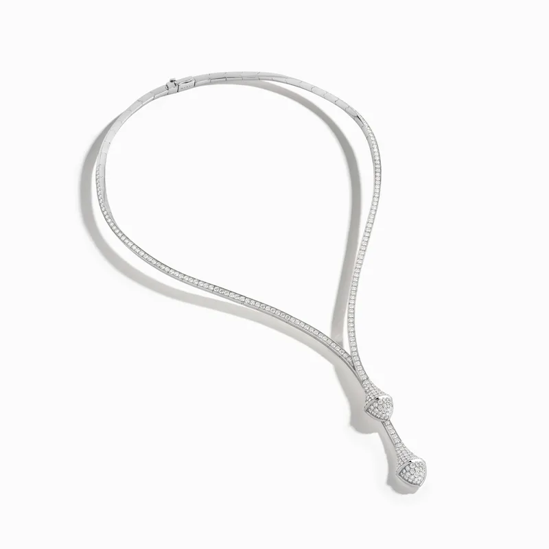 Cleo Full Diamond Drop Collar Channel Set Diamond Necklace