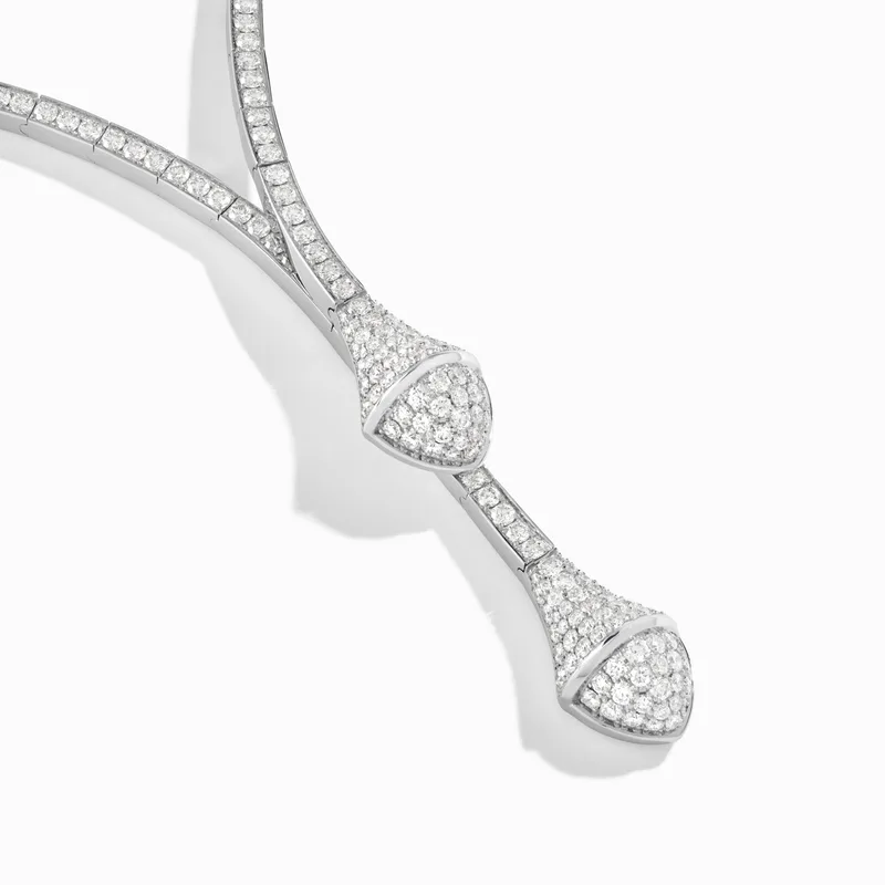 Cleo Full Diamond Drop Collar Channel Set Diamond Necklace