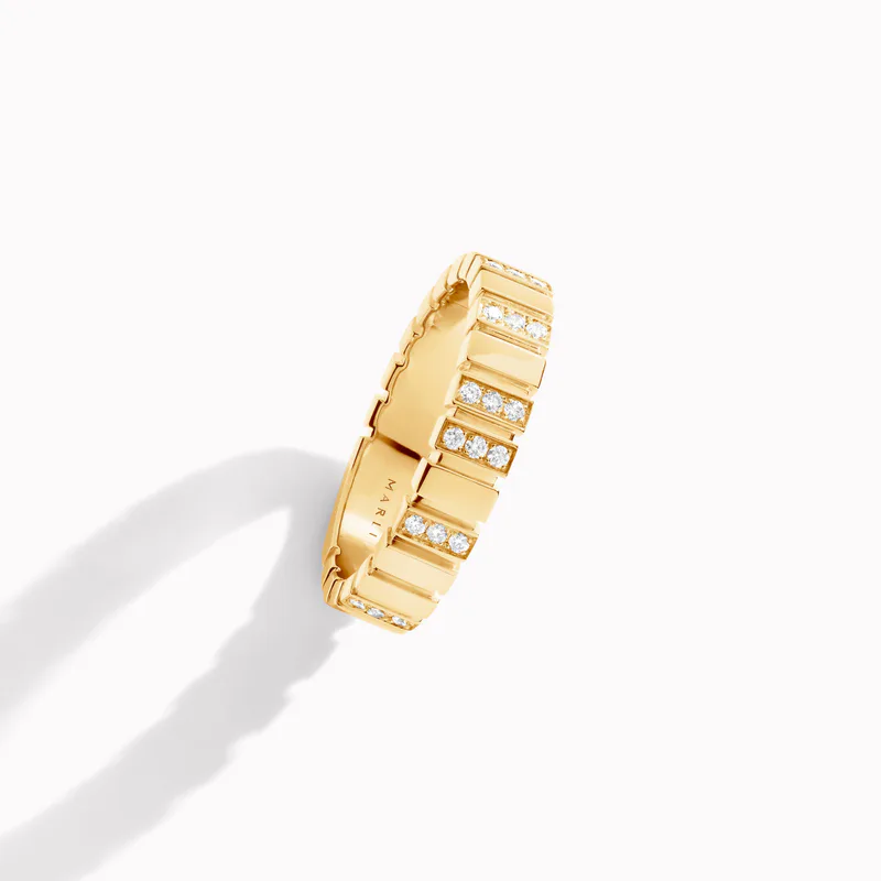 Cleo 2 Link Slim Full Diamond Ring