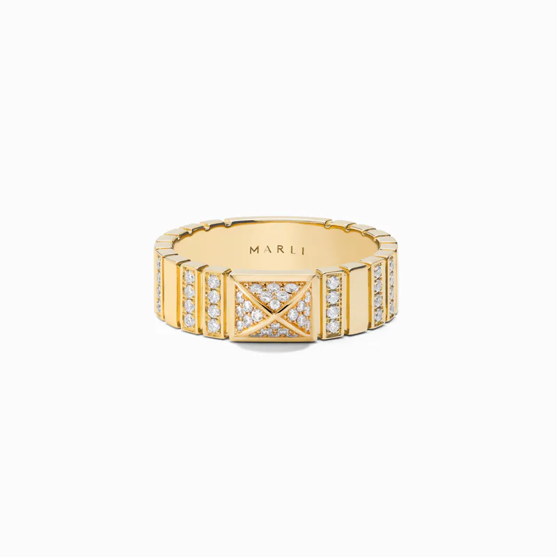 Cleo 2 Link Full Diamond Ring
