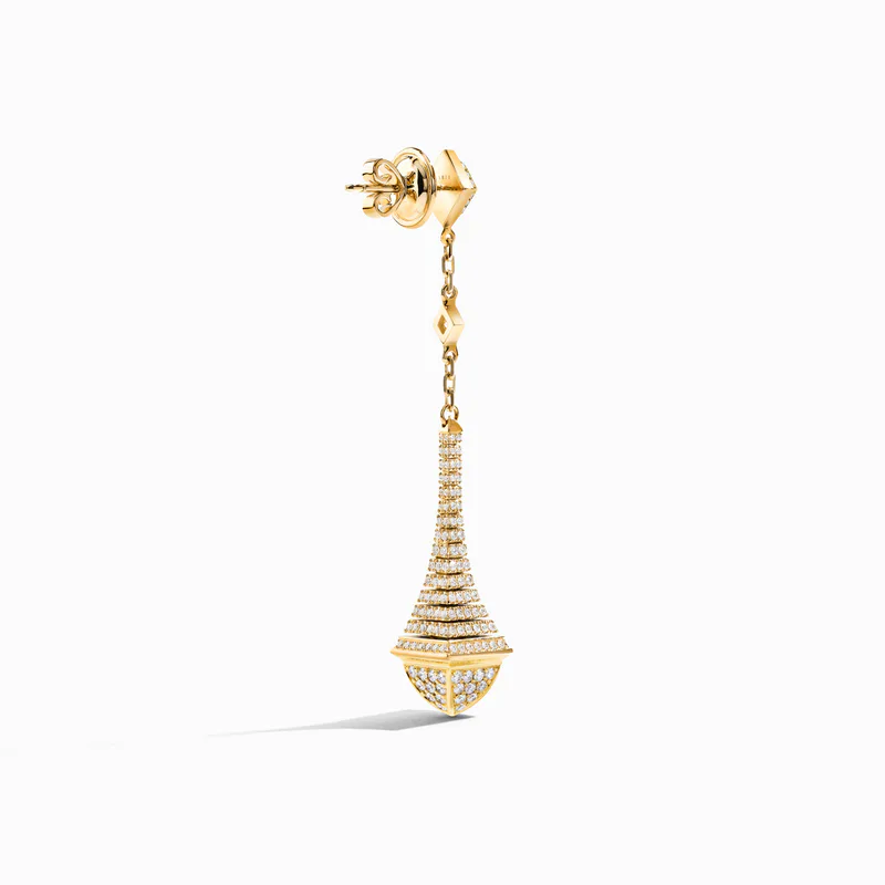 Cleo Rev Full Diamond Long Drop Earrings