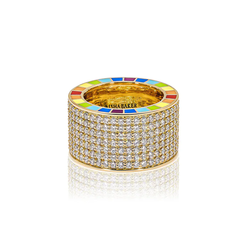 Me Wide Yellow Gold Diamond Ring