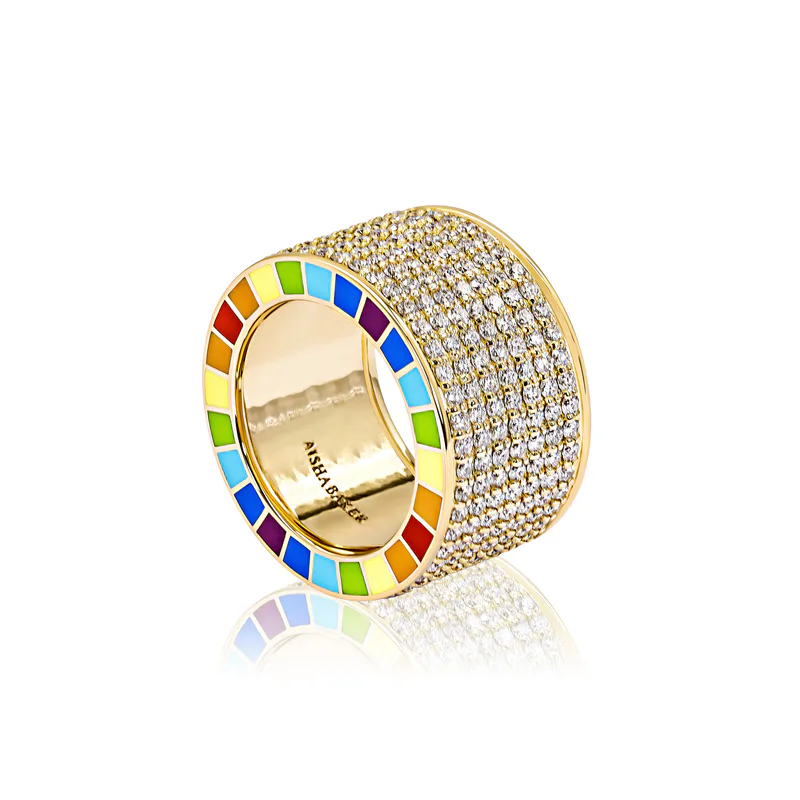 Me Wide Yellow Gold Diamond Ring