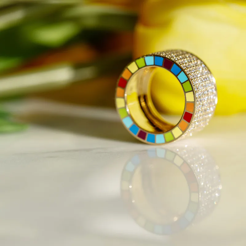 Me Wide Yellow Gold Diamond Ring