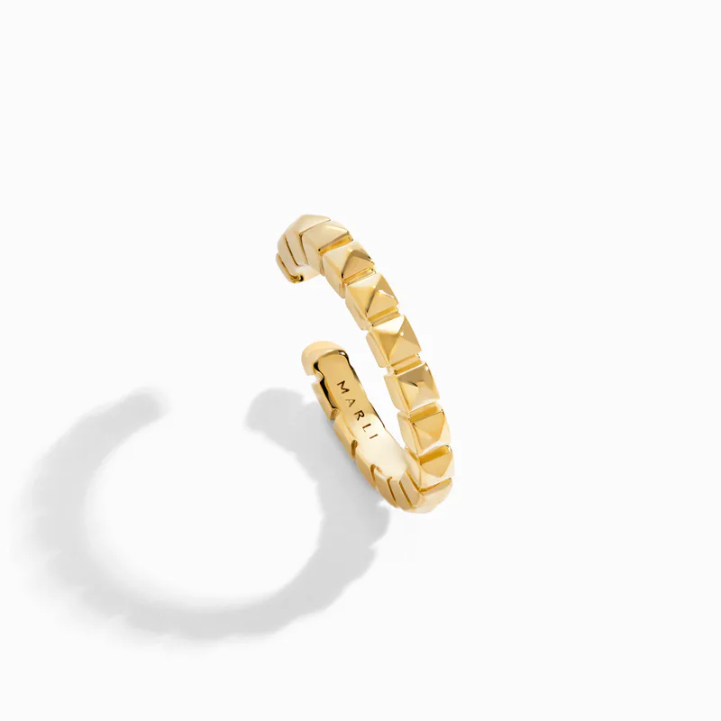 Cleo Lotus Gold Pyramid Ear Cuff (Single)