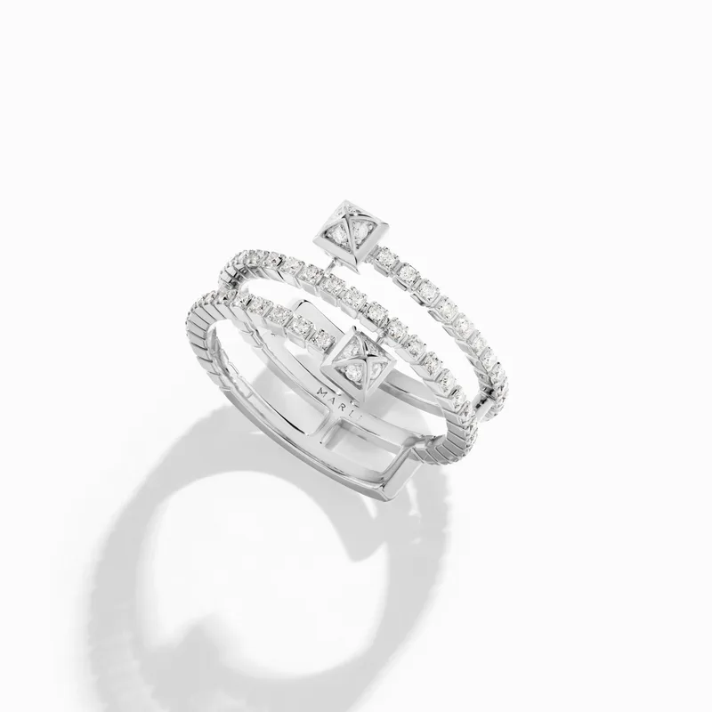 Cleo Lotus Full Diamond Twist Ring