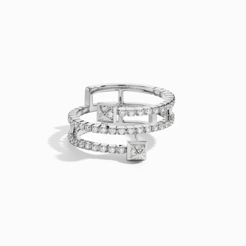 Cleo Lotus Full Diamond Twist Ring