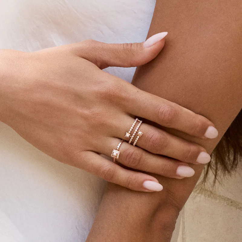 Cleo Lotus Full Diamond Pavé Ring