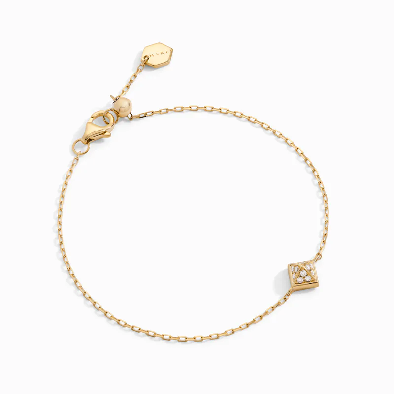 Cleo Lotus Full Diamond Pavé Chain Bracelet
