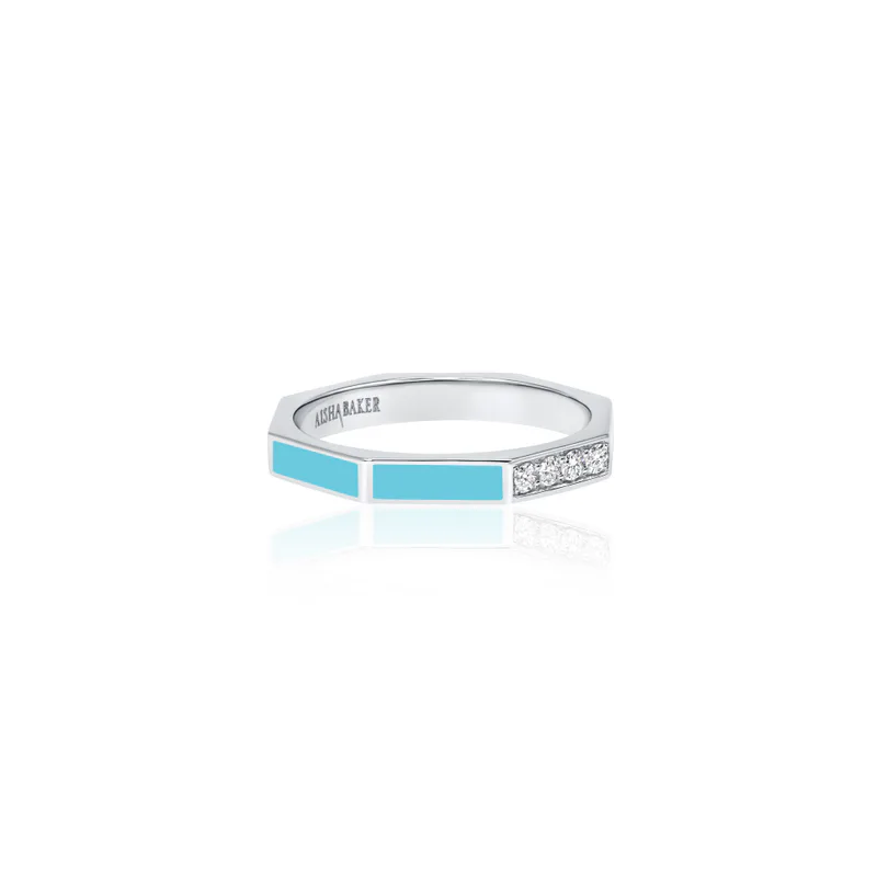 Fingers Crossed Light Blue White Gold