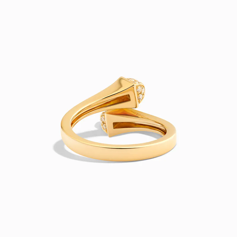 Cleo Gold Slim Ring with Diamond Pyramids