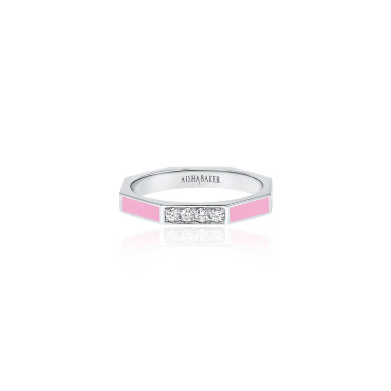 Fingers Crossed Pink White Gold